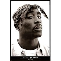 Tupac Shakur 1971-1996, BandW Music Poster Print