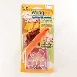 Baby Buddy WedgEZ Outlet Plug Remover with 6 Bonus Plugs, Orange/Clear
