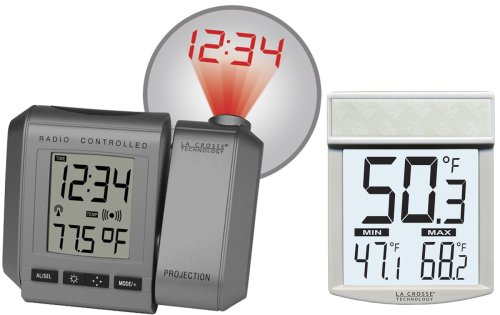 La Crosse Technology COMBO9 Outdoor Window Thermometer/Projection Alarm Combo