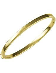 CleverEves 14Kt Yellow Gold Flat Bangle 4mm