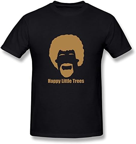 Man's Crew-Neck Happy Little Trees T Shirt XXL Black