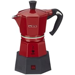Bialetti Elektrika Fiat 500 Elektrische Espressokocher, rot - im original Fiatdesign/-farbe