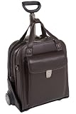 Siamod 45312 Pastenello Napa Cashmere Leather Vertical Wheeled Detachable Laptop Case (Chocolate)
