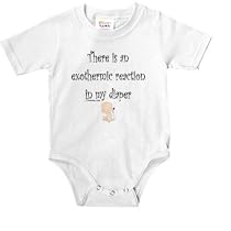 Knit Baby Infant Bodysuit Onesie - 5.5oz.100% Cotton Jersey Knit - with 3 snap bottom in White Light Pink or Baby Blue "There is an exothermic reaction in my diaper"