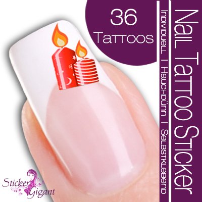 Nail Tattoo Sticker Weihnachten - Kerze rot Preisvergleich