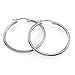 Hoops & Loops Sterling Silver 2mm High Polished Large Round Hoop Earrings