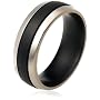 Black Titanium 8mm Wedding Band w/ Center Gaps