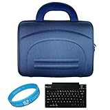 Blue Hard Shell Dual Zipper CUBE Carrying Case for Acer Iconia Tab A500-10S16u 10.1-inch Tablet + Sumaclife Wireless Bluetooth Keyboard + SumacLife TM Wisdom*Courage Wristband
