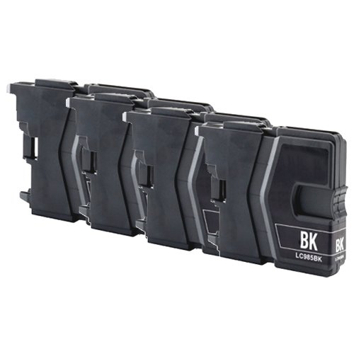 4 x Black Compatible LC 985 Printer Ink Cartridges 