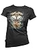 Love Kills Slowly Vintage Womens Tattoo T-shirt, Skull and Roses Womens Tattoo Shirt, Medium, Black