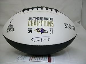 Justin Tucker Autographed Football Super Bowl 47 Xlvii Jsa Baltimore Ravens - Autographed Footballs