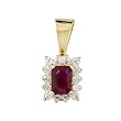 14K Yellow Gold Ruby and Diamond Pendant