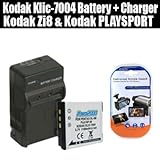 Replacement Kodak Klic-7004 Replacement Battery 1100MAH + 1 Hour Charger For Kodak Zi8 Pocket Video Camera & Kodak PLAYSPORT + Free LCD Screen Protectors Replacement Kodak Klic-7004 Replacement Battery 1100MAH + 1 Hour Charger For Kodak Zi8 Pocket Video Camera & Kodak PLAYSPORT + Free LCD Screen Protectors
