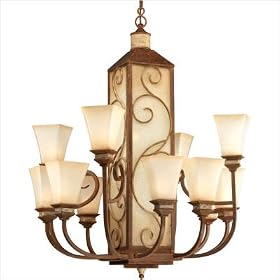 Progress Lighting Marcella Ceiling Chandelier P4474-122 Aged Copper with Pietra accents by Progress Lighting