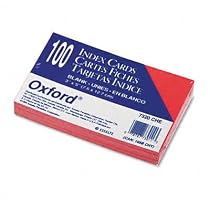 Recycled Oxford Colored Index Cards, Unruled, 3"x5", Cherry, 100/Pack ESS7320CHE