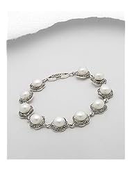 Fresh Water Pearls Bracelet In 92.5 Sterling Silver