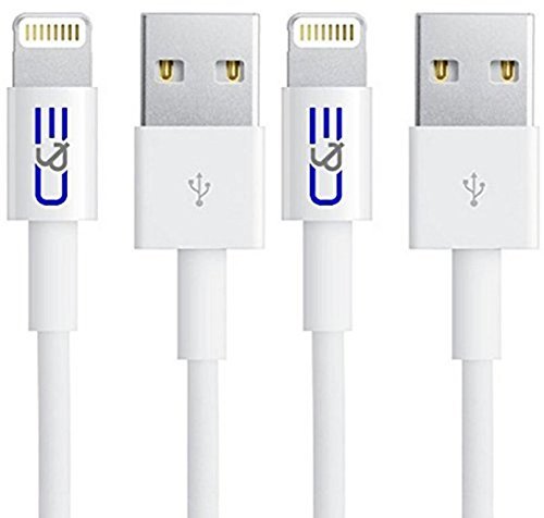 C&E [Apple MFI Certified] 8P Lightning to USB Cable 6.56-Feet for iPhone 6, 6 Plus, 5/5s/5c, iPad with Retina Display, 2-Pack (CNE414084)