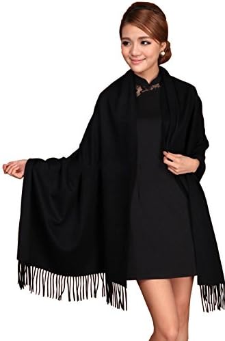 Black Fashion 12 Colors 100% Cashmere Solid Long Soft Warm Pashmina Shawl Wrap Scarf