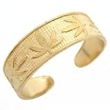 Marijuana Leaf Toe Ring 10K Gold