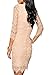 made2envy Allover Lace Three Fourth Sleeves Dress (XL, Peach) LLC27971XL
