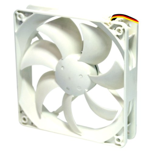 SilverStone FM123 Case Fan with Control Speed 7 Bladed Designs 120X120X25mm/Bullet Hub Designs for Aerodynamic Airflow White