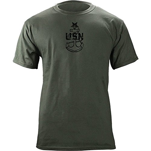 USAMM Officially Licensed Vintage Navy E8 Senior Chief Petty Officer Rank Veteran T-Shirt