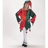 Satin Jingle Elf Child Halloween Costume (4-8)