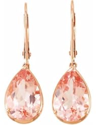 14K Rose Gold Morganite Earrings -- LIFETIME WARRANTY