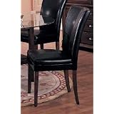 Set of 2 Soho Collection Black Leatherette Parsons Dining Chairs by AtHomeMart