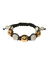 Sterling Silver Diamond Pave Beads Macrame Bracelet Hand Crafted Jewelry
