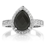 Nocturn's 2 ct Pear Cut Black Onyx Engagement Ring
