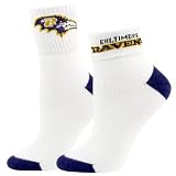 Baltimore Ravens Ladies White-Purple Roll Socks