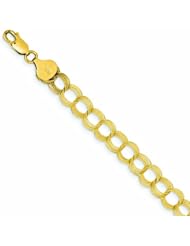 Genuine 14K Yellow Gold Solid Triple Link Charm Bracelet 7 Inches 6 Grams Of Gold 100% Satisfaction Guaranteed.