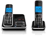 BT Inspire 1500 Twin Digital Cordless Phone with Answer Machine - Black