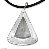 Quartz necklace, 'Transmission' 16.1 L