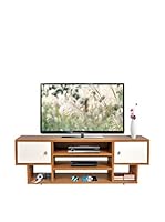 Kenyap Mueble Para TV Uno Marrón Medio / Blanco 120 x 42 x 40