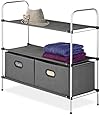 Whitmor 6779-4464 Closet Organizer Collection 3 Tier Shelves with 2 Collapsible Drawers