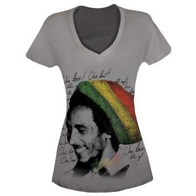 Bob Marley - Rasta Tam Womens T-Shirt in Asphalt