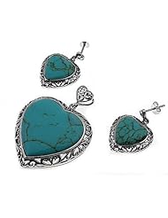 Sterling Silver Sets With Stone - Heart