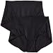 Flexees Women's Everyday Control Lace Insert Brief 2-Pack, Black, Small