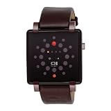 01TheOne Men's GRQ1003R1 Gamma Ray Square Red LED Rose-tone Watch