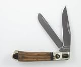 Browning Aztec Series Trapper Folding Knife Zebra Wood W/Stag Inlay