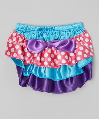 Turquoise/Plum Polka Dot Ruffle Bloomers