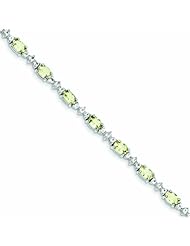 Genuine .925 Sterling Silver Lemon Quartz White Topaz Bracelet 6.5 Grams . 100% Satisfaction Guaranteed.