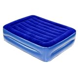 Smart Air Beds Deluxe Flock Top Raised Super Full Size Overnight Inflatable Air Bed Mattress with Built-In Pillow (BD-1113F)