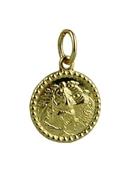 18ct Gold 13mm round St Christopher Pendant