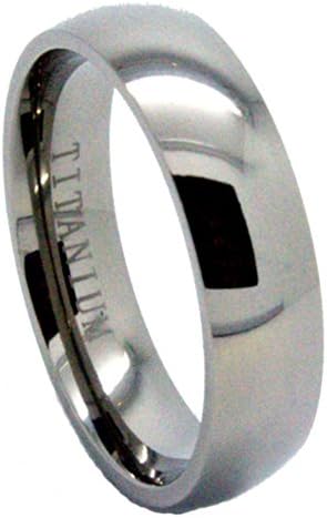 Blue Chip Unlimited Domed Classic Titanium Wedding Band, 6mm