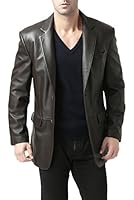 BGSD Men's "Richard" Classic Two-Button Lambskin Leather Blazer