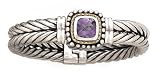 925 Silver & Amethyst Bracelet with 18k Gold Accents
