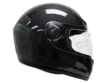 TMS Black Carbon Fiber Full Face Motorcycle Helmet Street DOT (Medium)